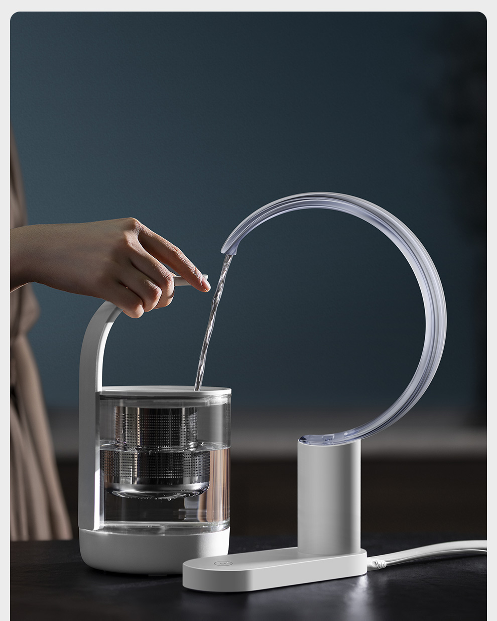 抽水器家用台式电动上水器饮水机纯净桶装水吸水器新月抽水器青春版