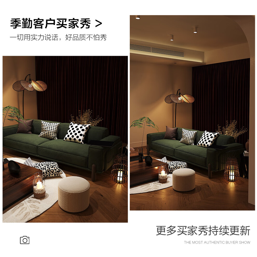 季勤 沙发 绒布沙发豆腐块直排三人位意式极简实木布艺沙发灯芯绒侘寂风 双扶手单人位【1.16米】 【复古灯芯绒】减震蛇形弹簧+全实木框架
