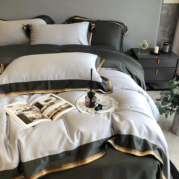 npkm品牌 双面莱赛尔纤维四件套高颜值轻奢简约床上被套丝滑裸睡冰凉