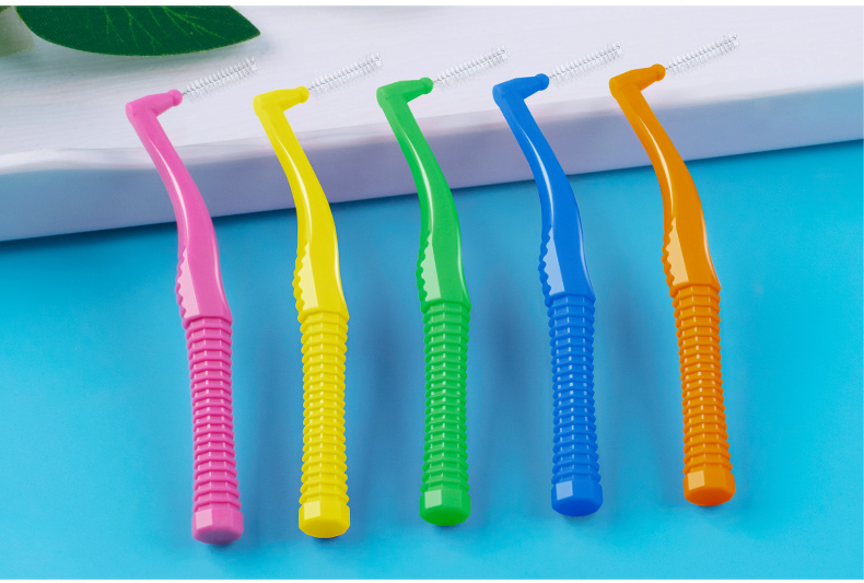 尼龙刷毛不锈钢丝l型牙缝刷20支 齿缝清洁专业洁齿牙间隙牙刷矫正牙齿