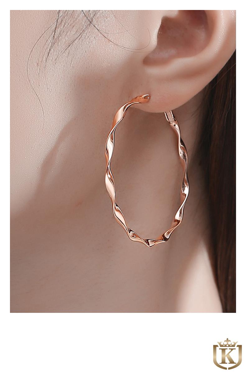 凯艳姿莫比乌斯环大耳圈耳环女2021年新款潮气质圈圈感大气耳饰玫瑰