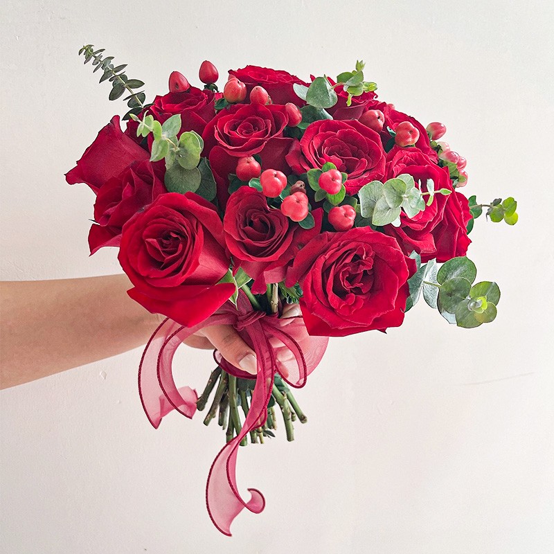 新娘韩式手捧花手抛花球结婚照创意旅拍摄影 手捧花—永结同心【图片