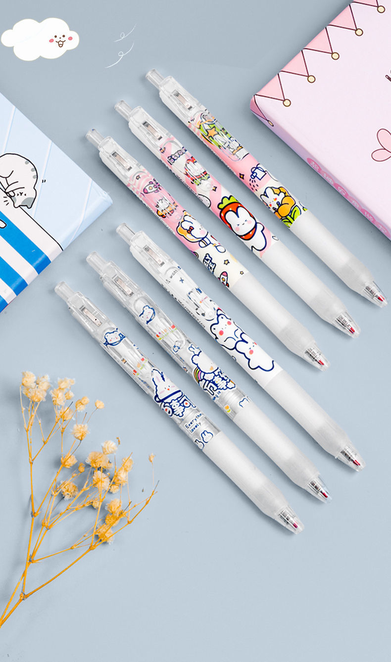 温妤奶油笔按动笔ins高颜值学生刷题笔按动中性笔网红按动笔黑笔批发j