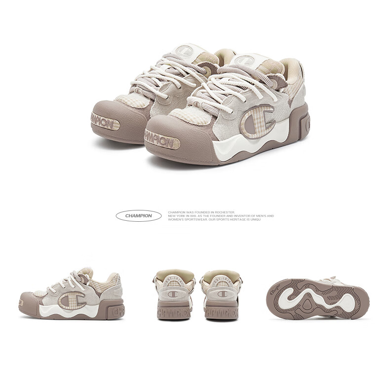 Champion American Champion Sneakers for Women And Men, Trendy Fashionable Thick-Soled Height-Increasing Casual Puffy Bread Shoes 24FWT03 31