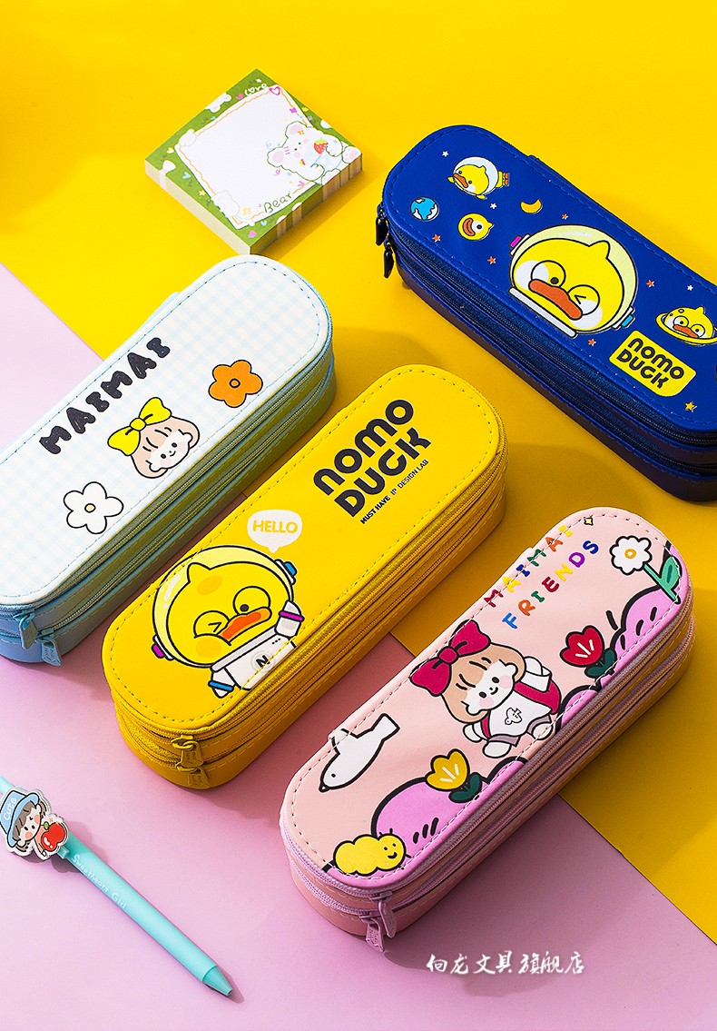 笔袋女韩国简约少女心初中多功能笔袋大容量帆布韩版小学生文具袋ins