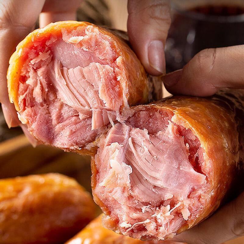 青岛老火腿传统手撕老式火腿纯精肉大块肉香肠果木碳烤0防腐剂 老火腿