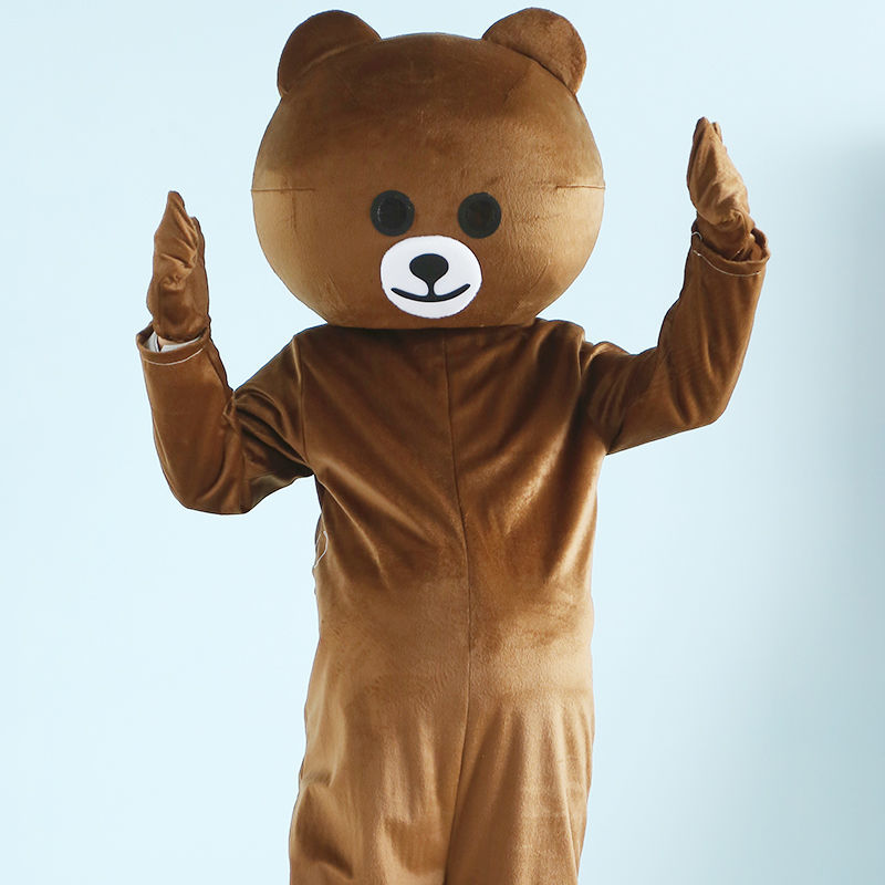 熊人偶服布朗熊卡通玩偶服熊活动发传单装cos卡通服定制 浅色可爱熊一