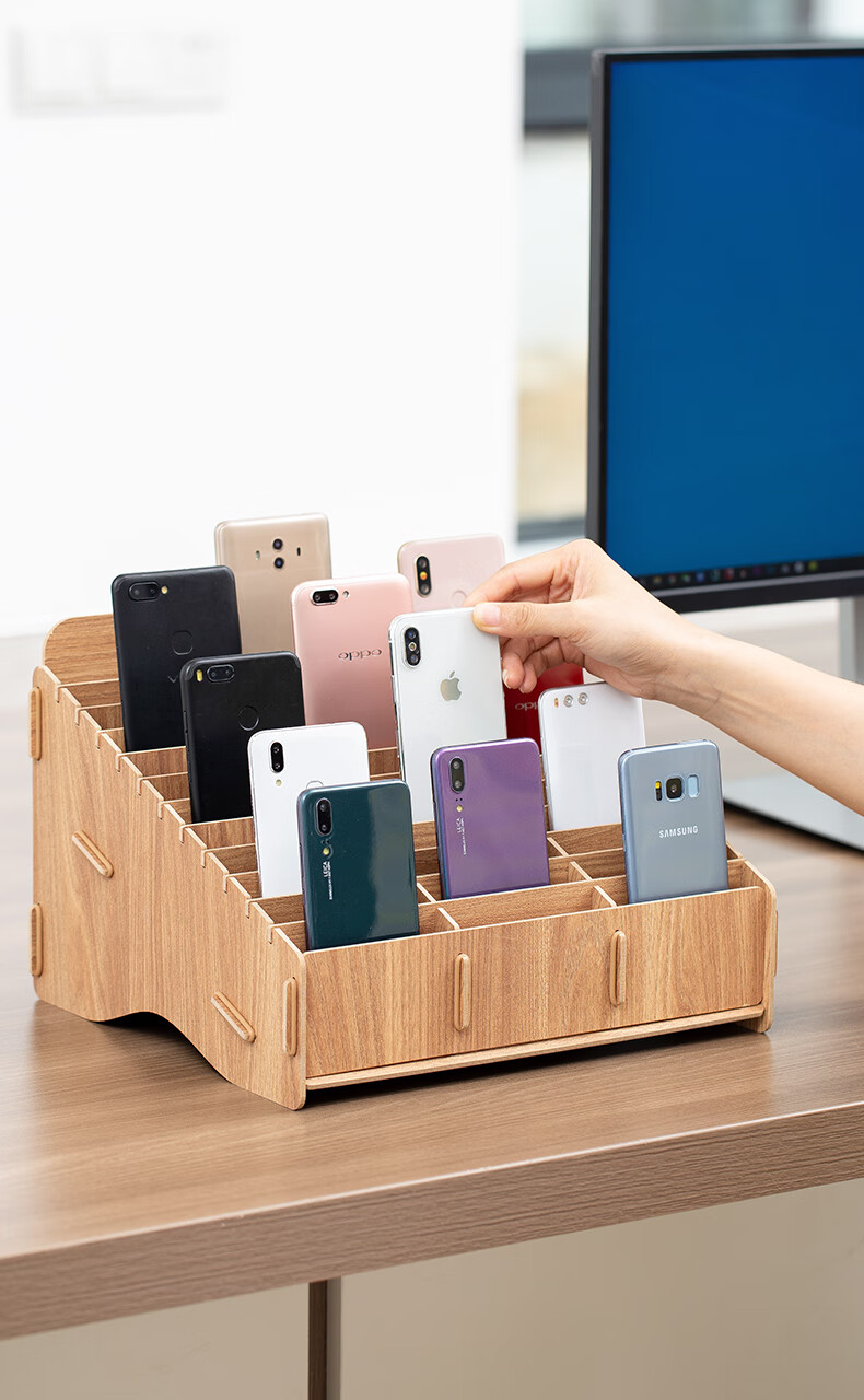 坤洛 多格桌面手机收纳盒会议培训手机管理盒名片收纳盒卡片盒 s111