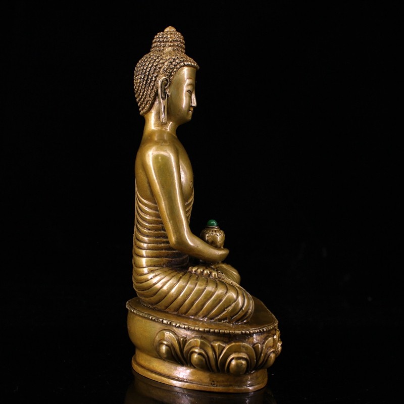 铜人艺巷全铜手工镶嵌宝石阿弥陀佛铜像家居佛堂供奉佛像摆件