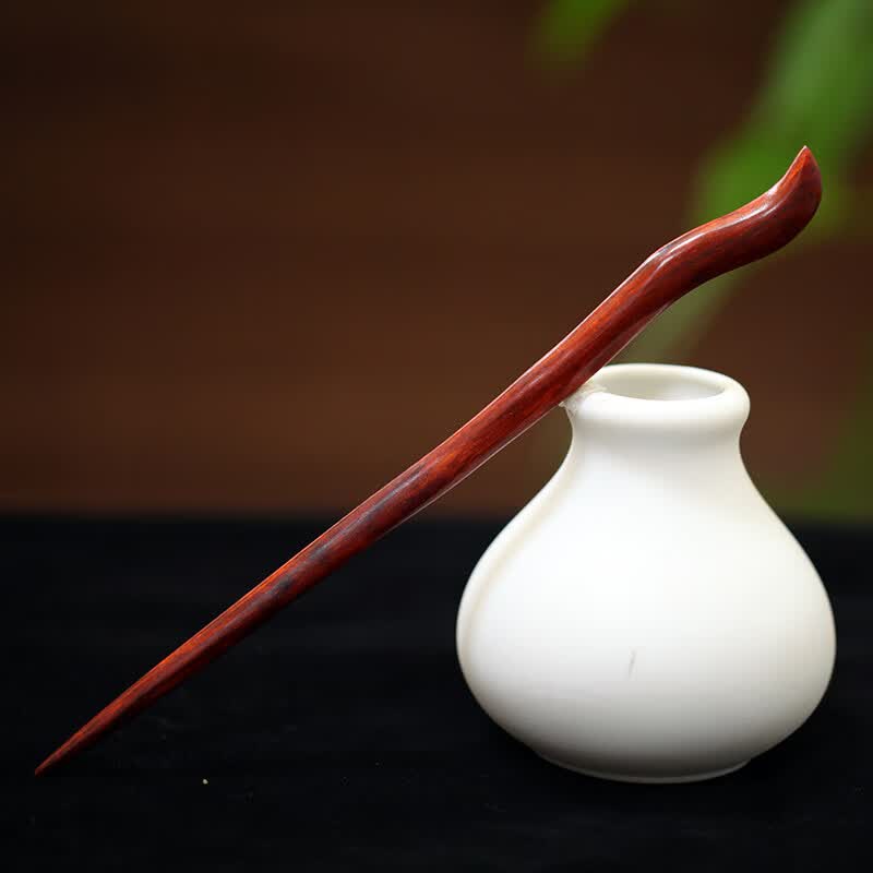 小叶紫檀发簪复古风汉服发饰气质简约古典宫廷步摇簪子日常盘发头 随