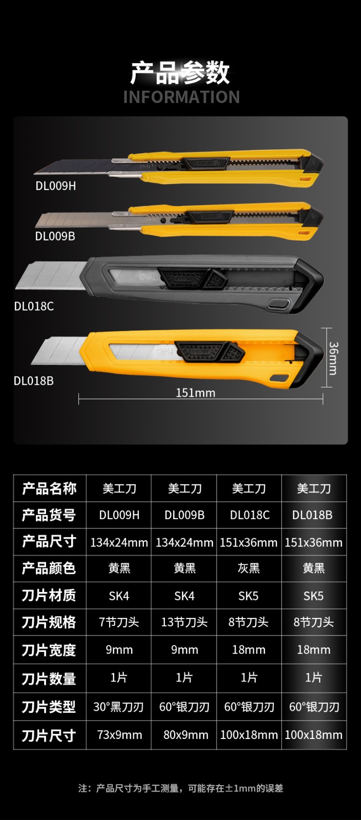 壁纸刀型号和规格图片