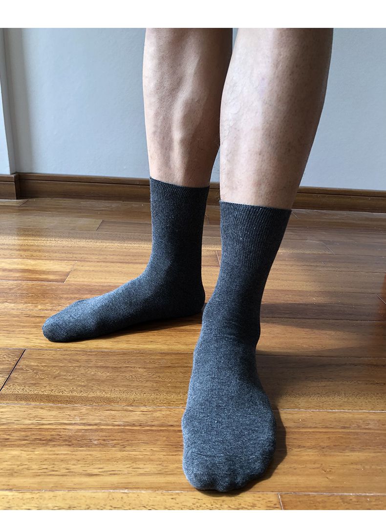 男丝袜 薄款男士松口袜中老年人高筒袜宽松加肥加大码45中筒袜 10双