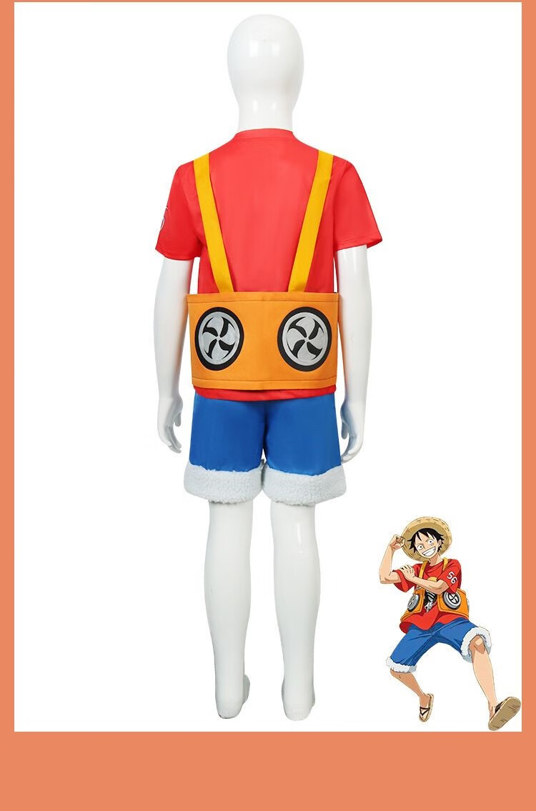 漫路人 2022新海贼王剧场版red路飞儿童cosplay服装 万圣节cos服 航海
