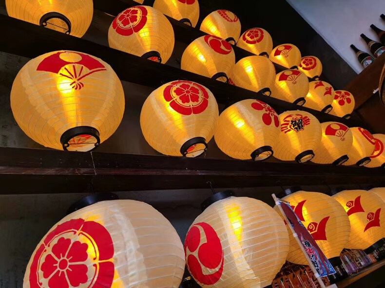 日式居酒屋灯笼日式灯笼和风日本居酒屋寿司料理户外装饰广告圆形米