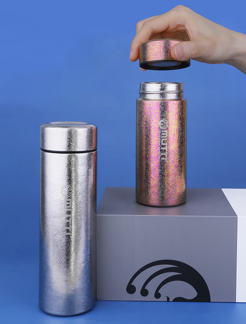 牧钛钛保温杯双层真空钛杯车载户外泡茶杯养生保鲜办公室杯 钛银200ml