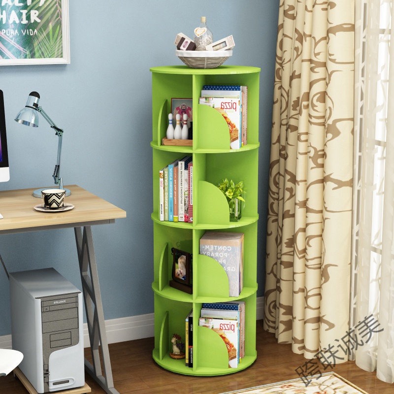 立体旋转书架旋转式圆形立式立体木质书架创意360度多层现代经济型多