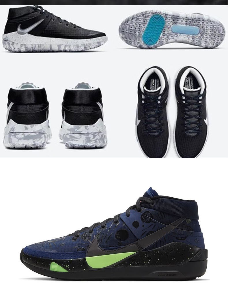 【官方旗舰店】kd13杜兰特13代黑白初中高中生实战防滑全掌气垫篮球鞋