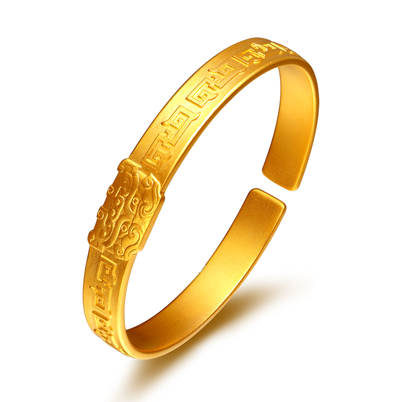 黄金树 古法金饕餮黄金手镯足金手镯 50.63克