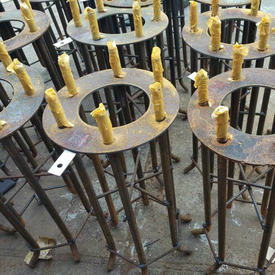 预埋件螺杆监控立杆路灯庭院灯指示牌底座钢铁定位板地脚螺栓 支持