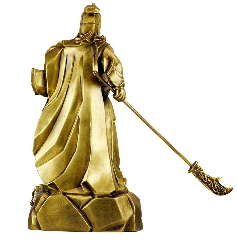 慈缘正堂黄铜关公摆件黄铜关公象关公像大号关公刀关公摆件高42cm