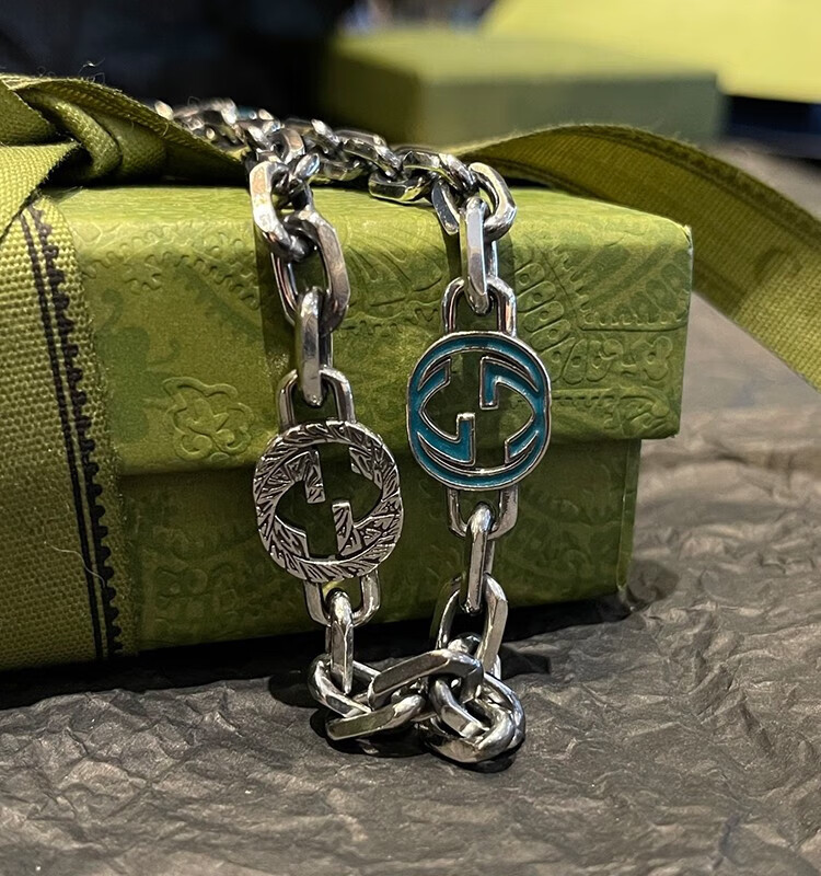 古驰(gucci)互扣式双g项链925银饰 ins小清新送男友送女友同款简约