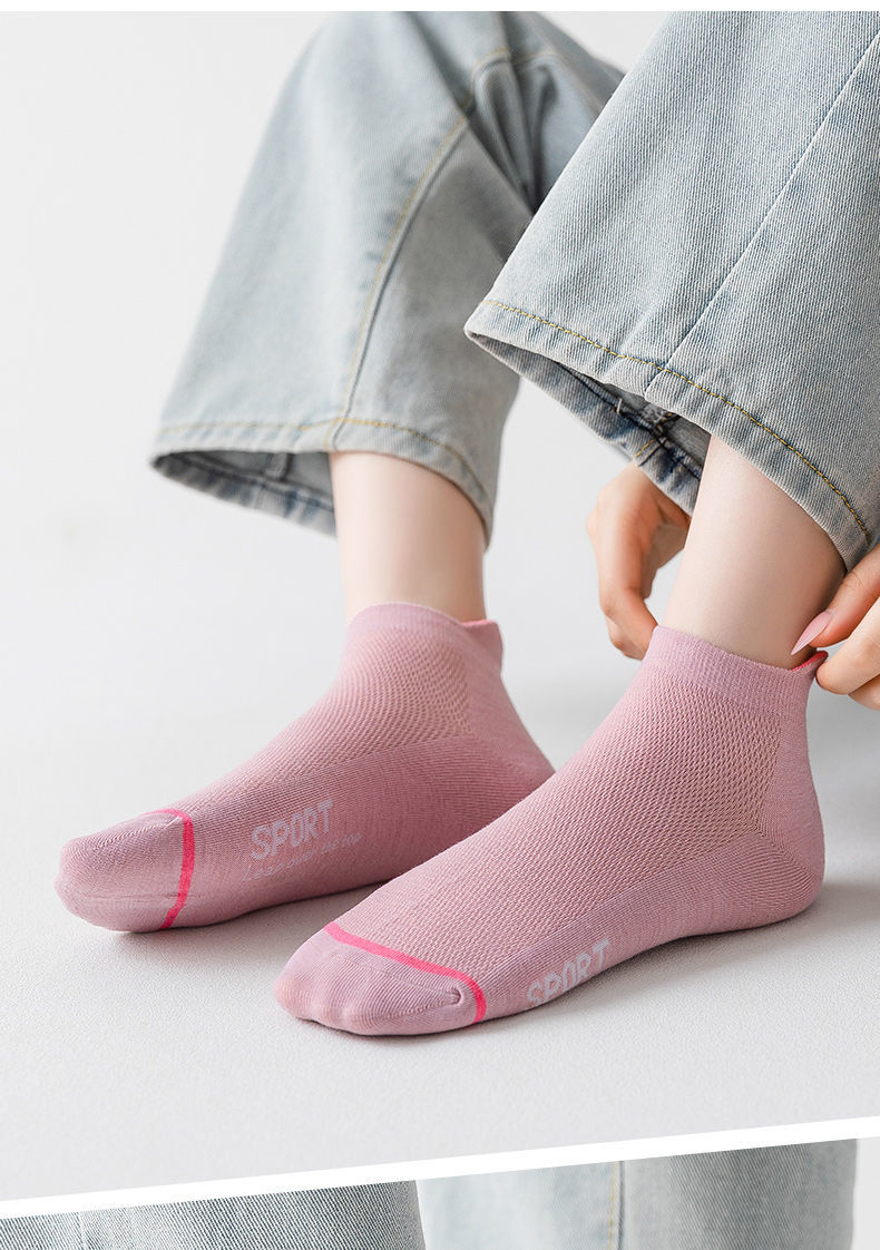 袜元纯白素袜子女士短袜春夏季透气运动袜夏天可爱日系船袜子薄款春秋