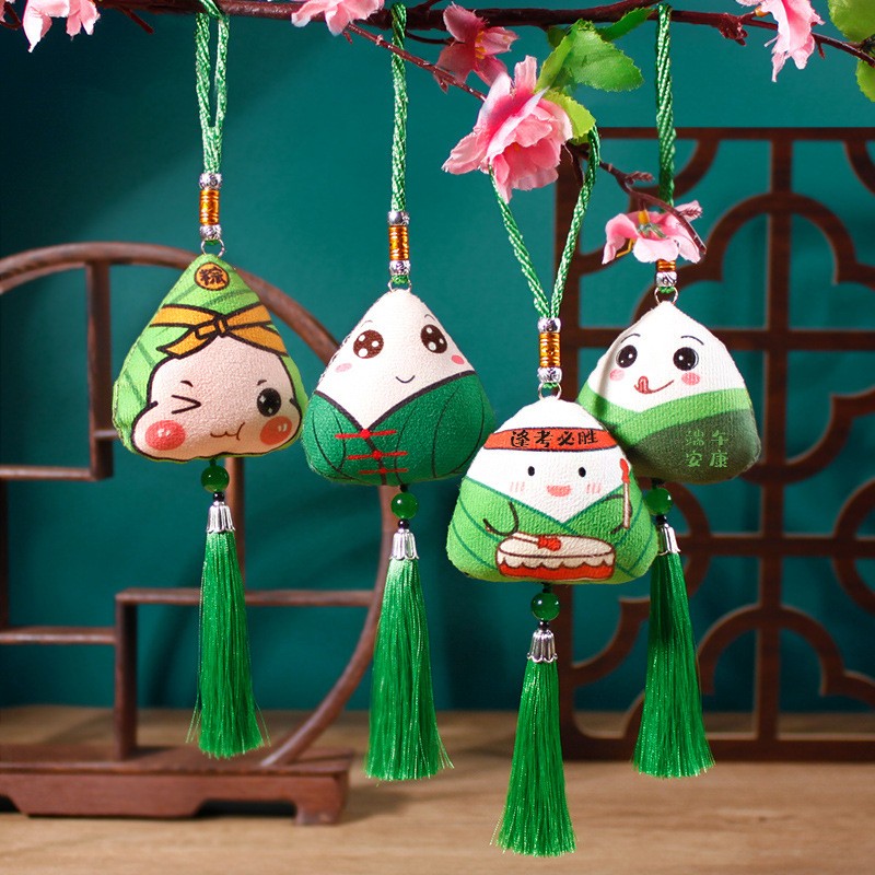 奈橙端午节手工diy粽子香囊艾草夏季驱蚊艾叶香袋材料包衣柜车载挂件
