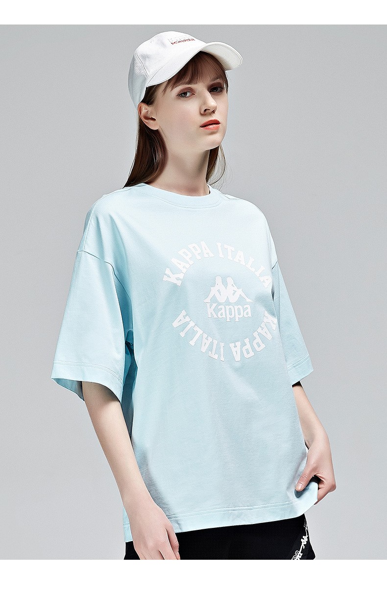 kappa卡帕短袖图案衫2021新款女运动短袖休闲t恤夏季宽松印花半袖k0b