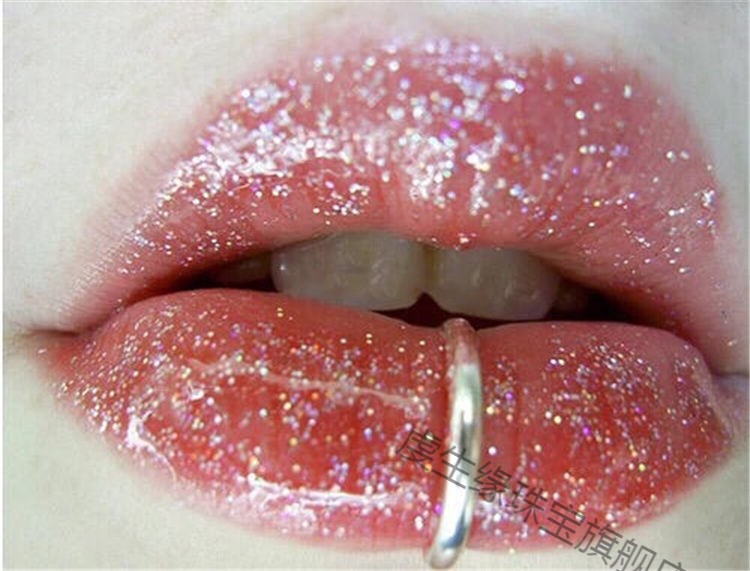 钛钢无洞唇夹唇钉唇环耳骨夹黑色钢色无疼男女情侣帅酷个性简约百搭