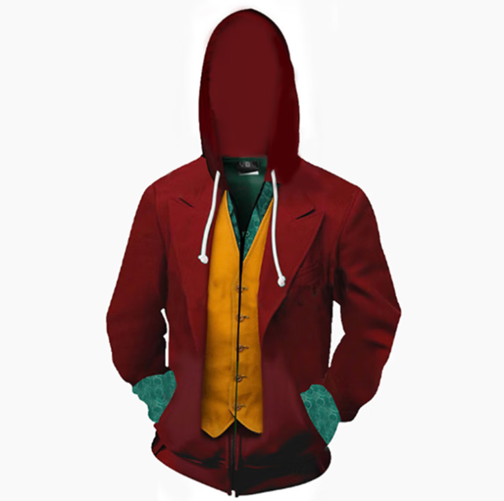 2019电影小丑joker衣服cos服装希斯莱杰卫衣拉链外套万圣节男装 套头1