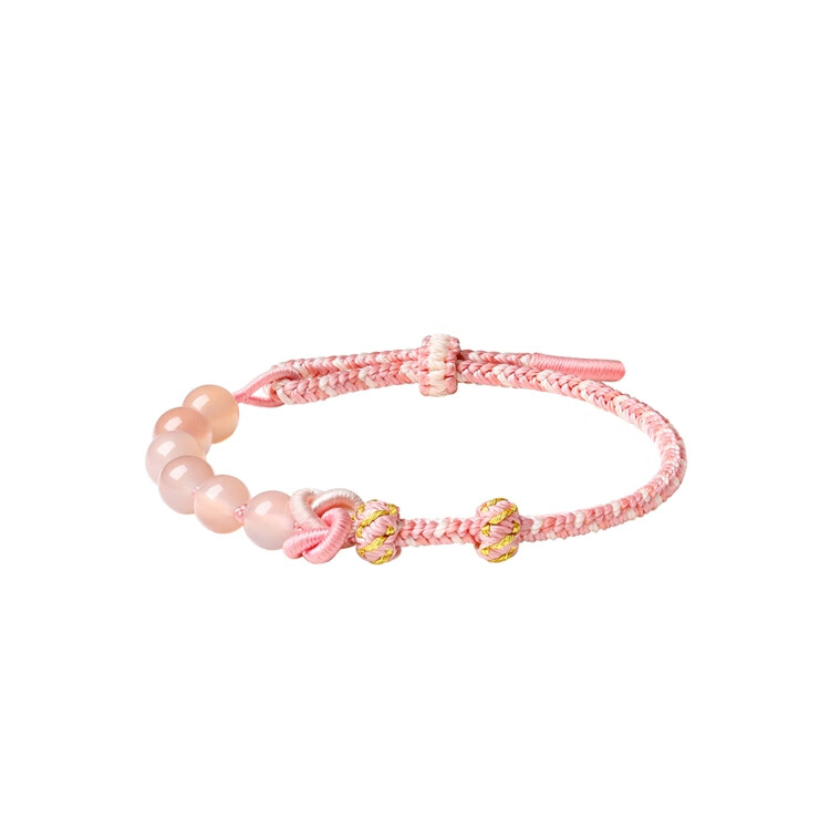 CHOW TAI FOOK Chalcedony Bead Bracelet with Cord EOV42 Birthday Gift 3