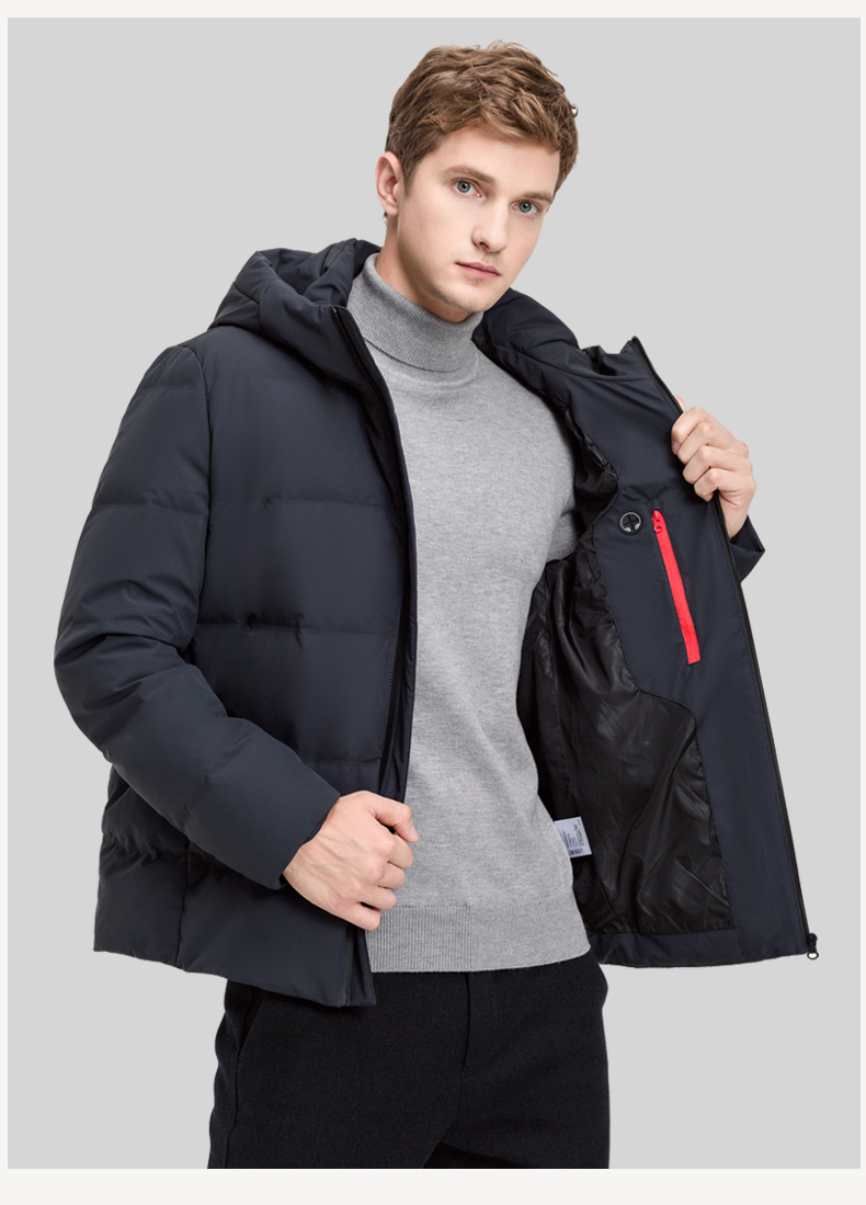 雪中飞男士短款羽绒服男2021年新款加厚白鹅绒保暖潮牌反季清仓