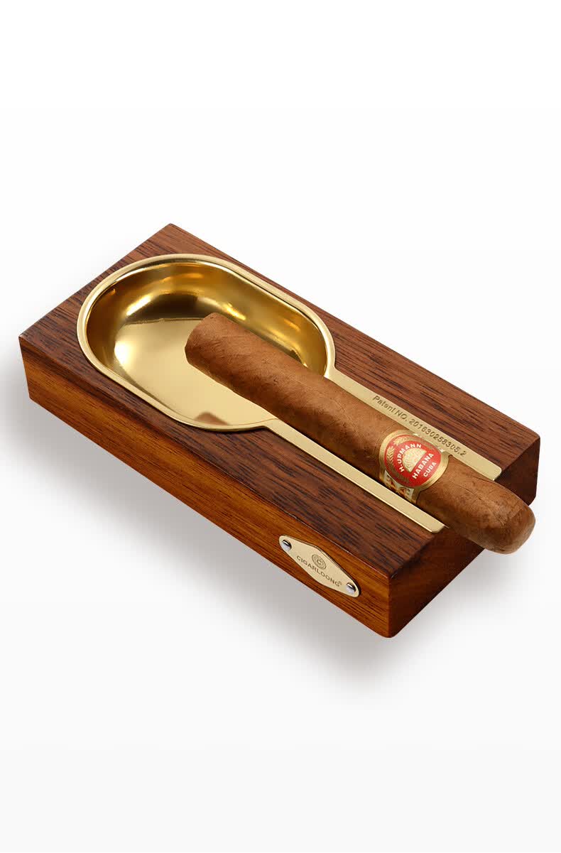 汐岩(avu) 雪茄烟灰缸实木便携雪茄烟灰缸家用灭烟高希霸大卫蒙特