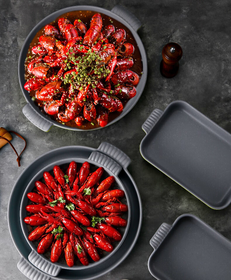 筷创 小龙虾盘子麻辣香锅专用餐具加厚密胺仿瓷防摔牛蛙盘子餐厅商用