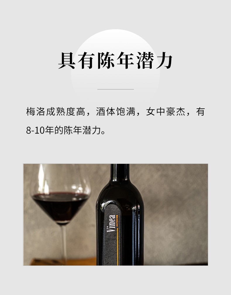 斯洛文尼亚国家馆木桶陈酿18个月微妮亚梅洛干红葡萄酒原瓶进口红酒单
