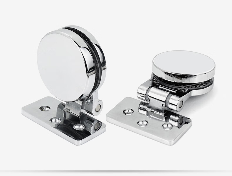 家莱福无框玻璃门合页平开酒柜玻璃夹餐饮熟食窗口柜门玻璃铰链圆形