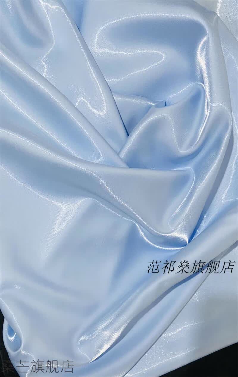水光纱布料 白色光滑礼服水光缎面婚纱液态金属丝绸硬挺面料设计布料