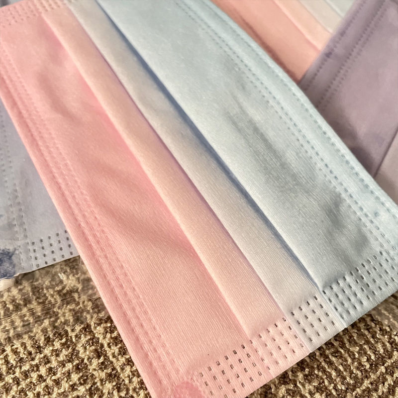 屿汐渐变色口罩彩虹夏季渐变口罩三层独立包装可爱少女心男女时尚博主