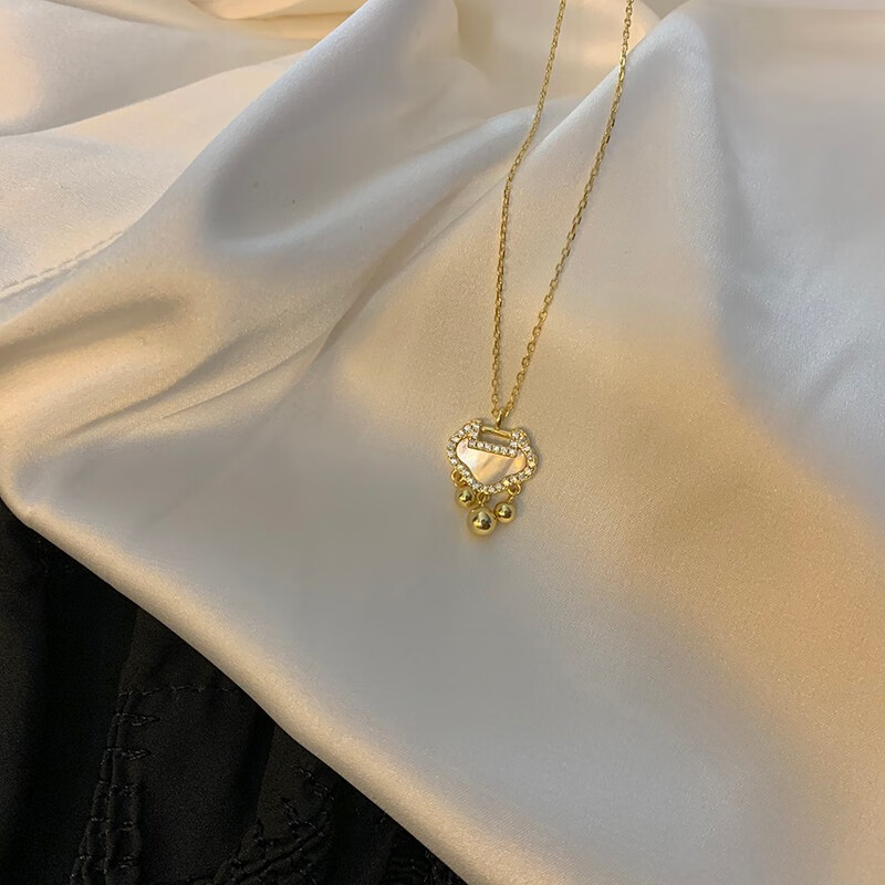 魅星紫 贝母平安如意锁项链锁骨链气质轻奢 有寓意 (平安锁)项链