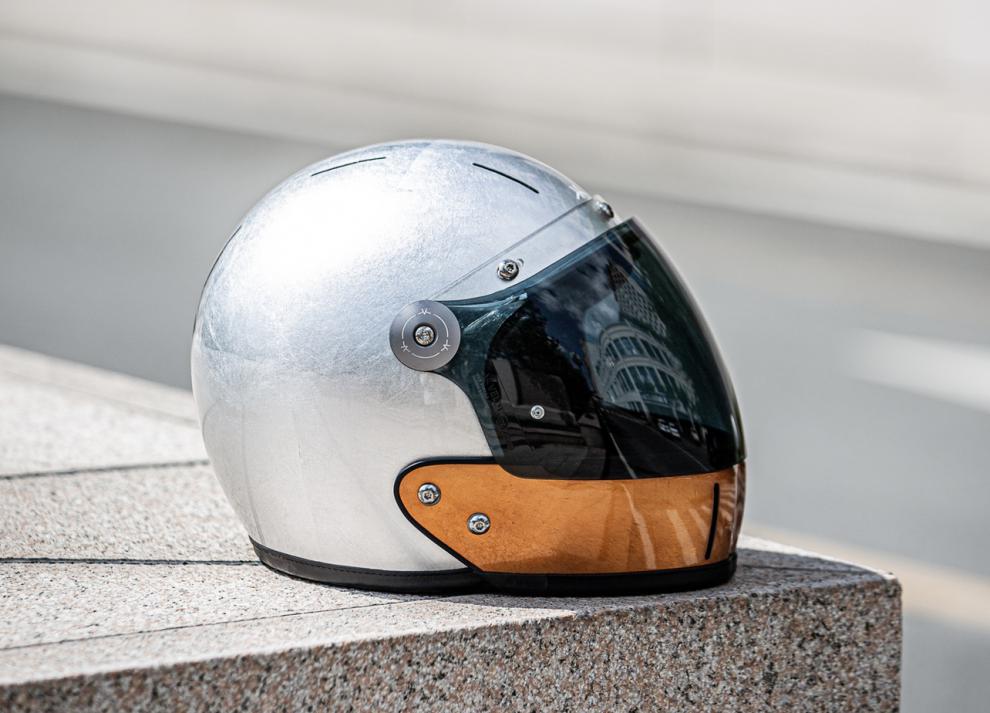 veldt复古碳纤维组合全盔hedong宝马拿铁凯旋哈雷头盔宝马三色定制款