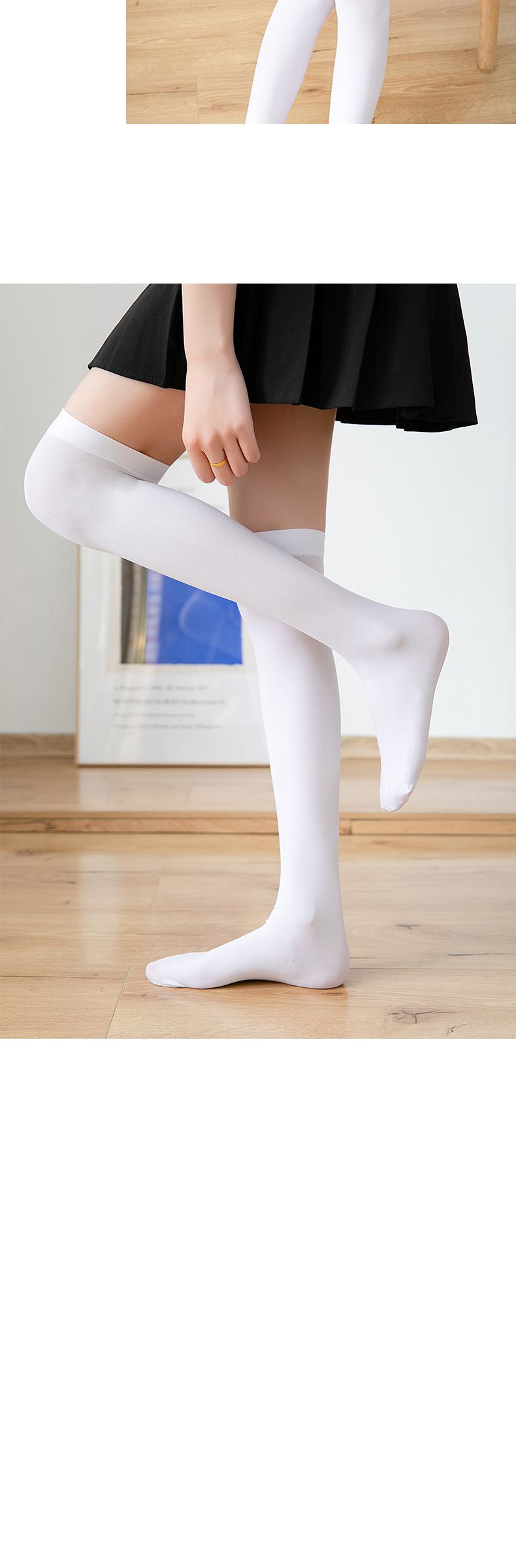 学生白袜青少袜白色丝袜过膝盖长筒袜女中筒足球袜夏季薄款日系学生
