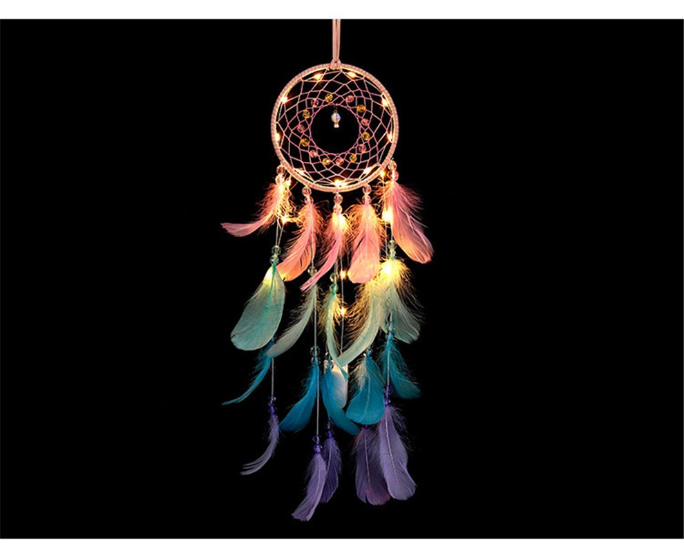 捕梦网成品带灯风铃浪漫少女心卧室装饰品小挂件创意网红同款房间装饰