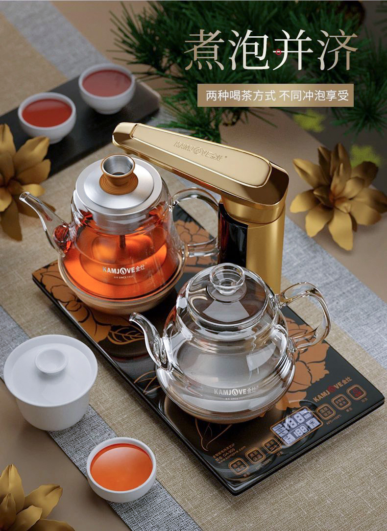 水壶蒸茶器保温一体泡煮茶壶家用茶炉ga90965升金灶茶渣桶尺寸20cm37