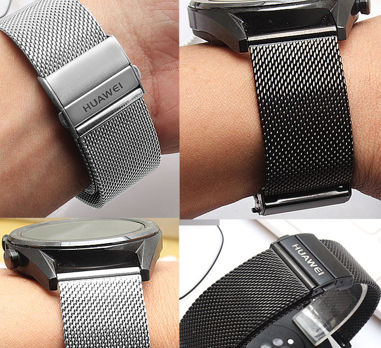 华为gt2表带原装网带watch32pro手表带gt3荣耀运动米兰表链黑色gt242