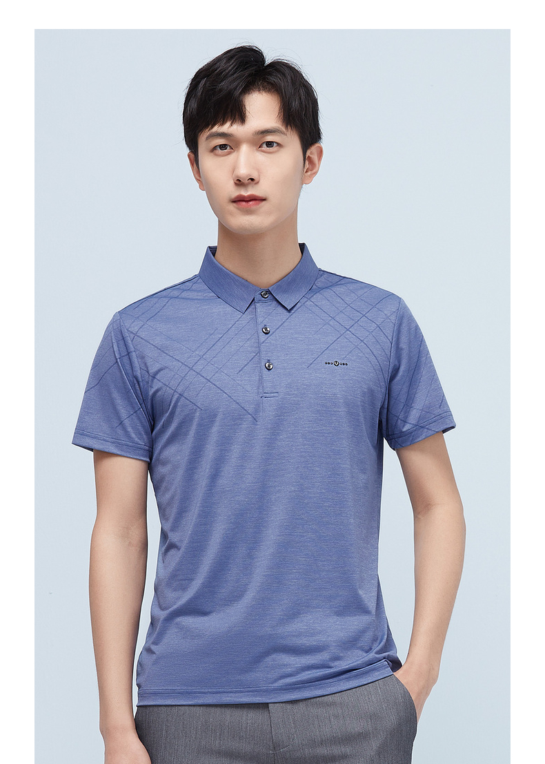 罗蒙短袖t恤男士翻领t恤衫夏季新款时尚休闲短袖打底衫中青年纯色t恤