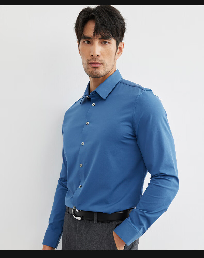 degre zero2022秋季新款男装微奢零度基础款商务免烫衬衫长袖职业正装