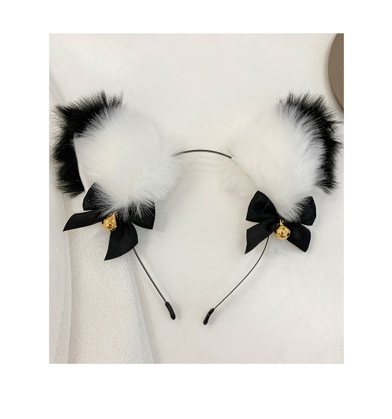 毛绒可爱猫耳朵发箍女网红洗脸狐狸头箍直播拍照表演发饰hj白色猫耳