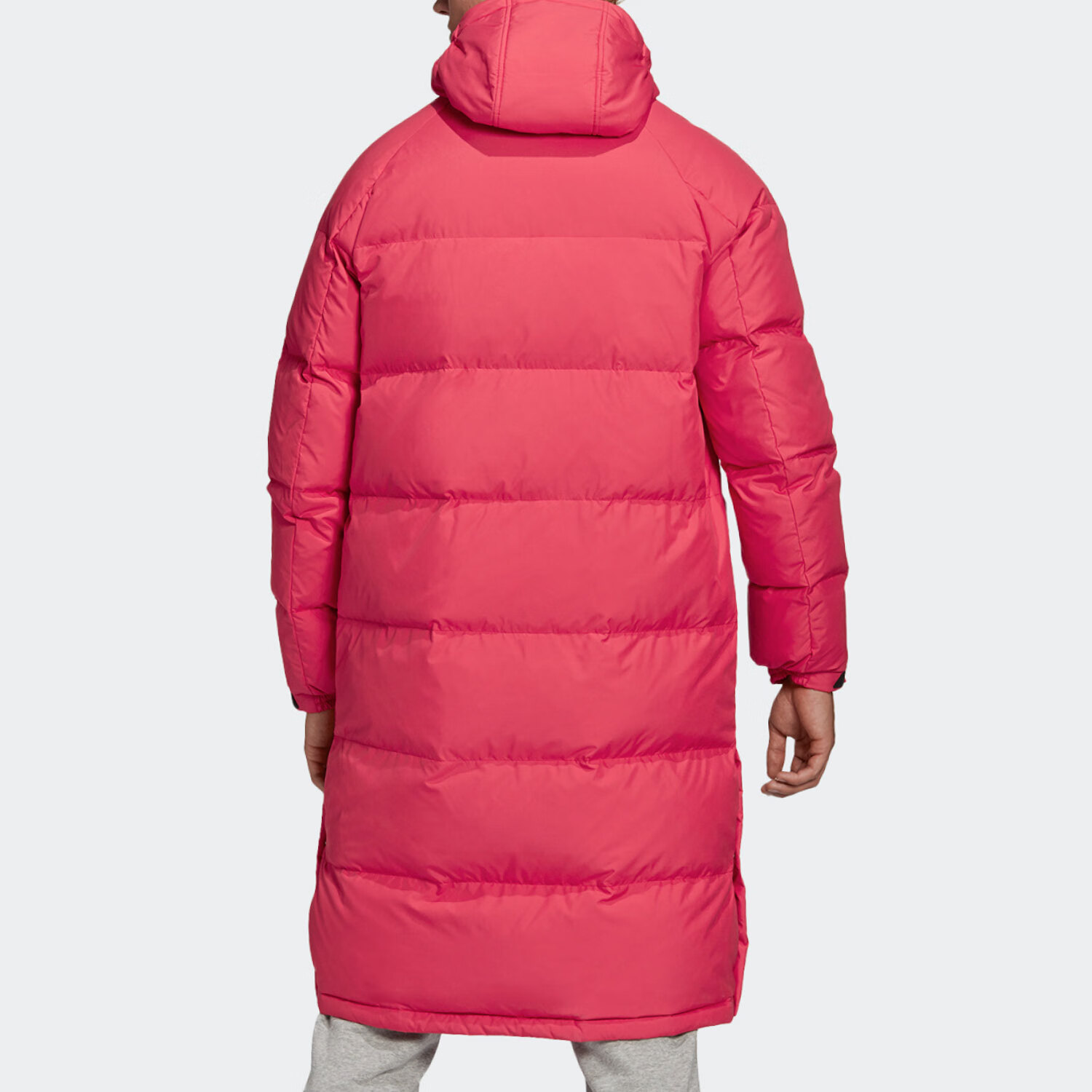 (adidas) 男装 冬季新款户外中长款运动服保暖时尚连帽防风羽绒服外套