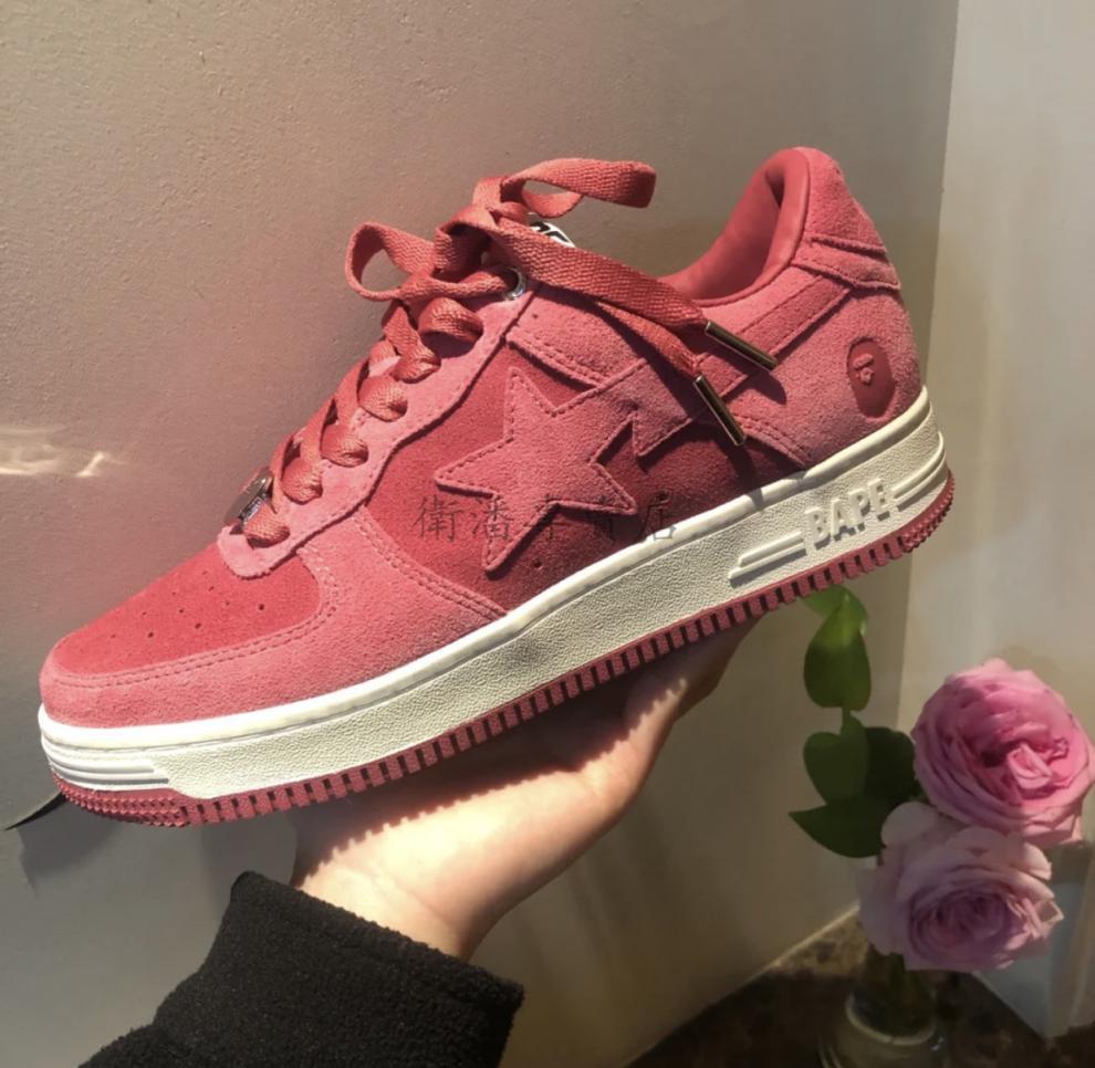 【官方旗舰店】bape sta绒面麂皮情侣休闲板鞋sta街头纯色男女情侣