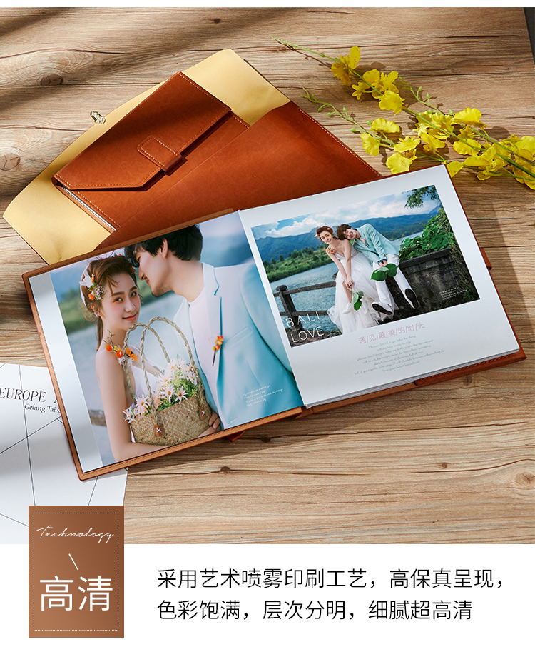 相冊本皮質相冊定製照片書高端影樓婚紗照結婚個人寫真兒童成長相冊